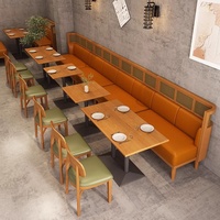 Mobilier de restauration professionnel et commercial robuste, canapé banquette modulaire en bois massif, style Asie du Sud-Est, et nouveau ensemble de table chinois