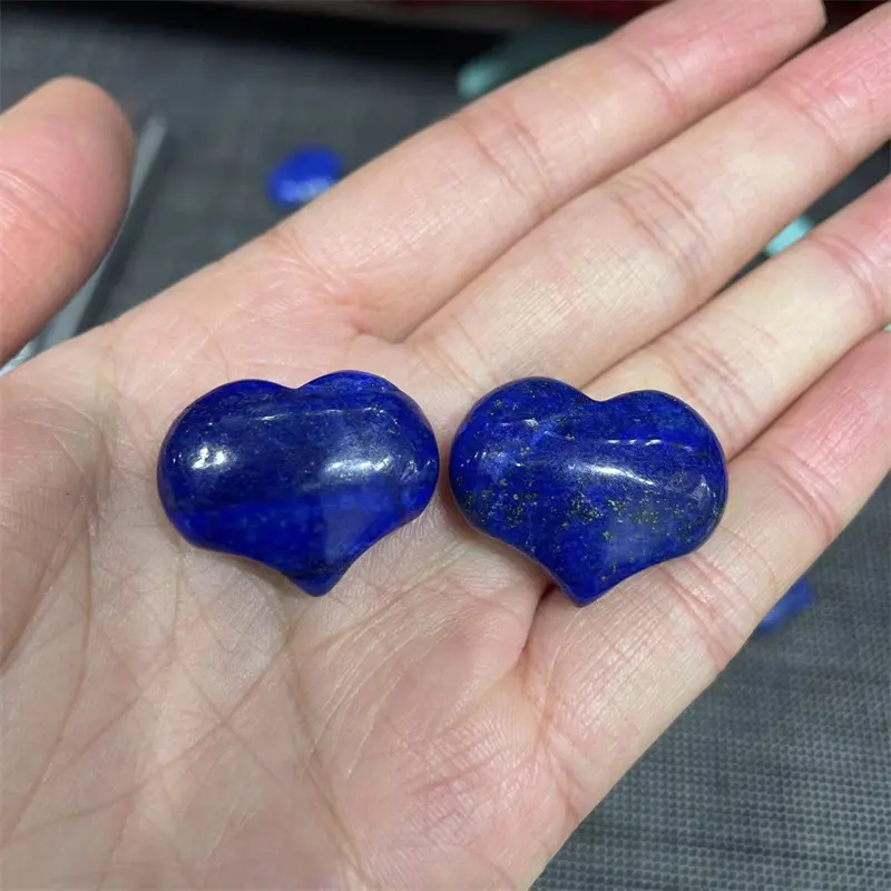 Tự Nhiên 25Mm Tinh Thể Tình Yêu Đá Bán Buôn Carv Đá Quý Màu Xanh Lapis Lazuli Tinh Thể Trái Tim Cho Mặt Dây Chuyền Quà Tặng