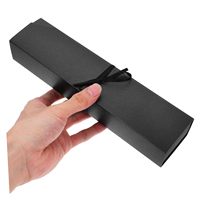 Boîte d'emballage de chocolat personnalisée longue boîte cadeau noire avec plusieurs compartiments parfaite pour le stockage de cosmétiques bijoux emballage cadeau