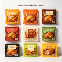 Sacs d'emballage pour poulet rôti, sacs à fermeture éclair en PE de qualité alimentaire pour poulets entiers, poulet chaud cuit au four