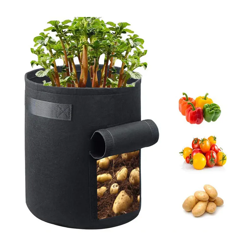 10 Gallon 2Mm Dikke Vilt Aardappel Kweekzakken Plantenbak Pot Met Handvatten En Oogstvenster Voor Aardappeltomaat