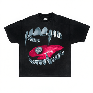 Camiseta Gráfica Platinum Fang Tee, Estilo Boxy, Oversize, Streetwear Y2K, Divertida, Regalo de Navidad - Product Image 2
