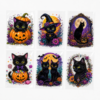 Transfert DTF Prêt à Presser Motif Maison Citrouille d'Halloween Mignonne et Cottage Fantôme pour Sweat-shirt, Hoodie, Décalcomanie DIY à Repasser