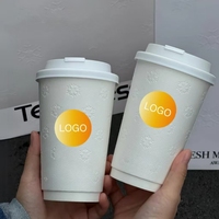 Gobelets en papier avec logo imprimé personnalisé jetables à double paroi pour boissons froides et café chaud avec couvercles à emporter