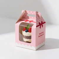 Boîte à gâteaux avec logo en gros Papier de qualité alimentaire pour gâteaux, bonbons Boîte rose Boîtes à cupcakes personnalisées