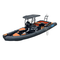 Hedia 27 pieds 8 m SP800 Bateau pneumatique de luxe RIB Hypalon pour la famille, bateau à rames avec moteur de 300 CV, pont avant