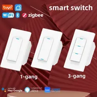 Interruptor Inteligente Zigbee/WiFi/ Estándar Estadounidense, Control Remoto, Control por Voz con Alexa, Aplicación, 1/3 Vías, Americano, con Neutro