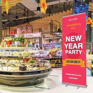 Hly Chất Lượng Cao Chất Liệu PVC Dọc 200X80Cm Quảng Cáo Biểu Ngữ Đứng Có Thể Thu Vào Di Động Trong Nhà Tùy Chỉnh Cuộn Lên Biểu Ngữ - Product Image 4