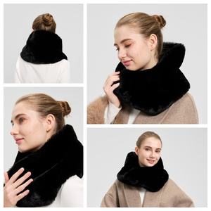 Écharpe en fausse <span class=keywords><strong>fourrure</strong></span> unie pour femmes, cache-cou d'hiver, <span class=keywords><strong>snood</strong></span> tendance - Product Image 5
