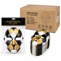 Masque vénitien en PET personnalisé imprimé en gros, accessoire de costume diamanté pour fête masquée
