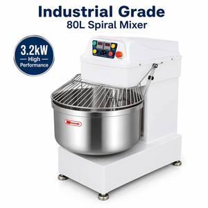 Pétrin à spirale commercial 80L, capacité de pétrissage, double vitesse, pour boulangerie, pizzeria, restaurant, impastatrice à spirale - Product Image 1