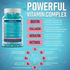 Aeglewell özel etiket biyotin saç sakızlı vitamin ve OEM ayı Vegan Biotin Gummies saç cilt çivi Gummies - Product Image 4