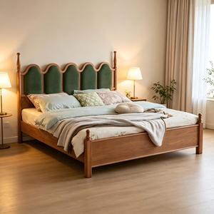 Lussuoso Letto Singolo Regolabile in Legno di Frassino con Testiera Imbottita in Tessuto, Letto Morbido con Imbottitura Ecologica - Product Image 1