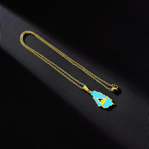 Collier tendance avec drapeau de la <span class=keywords><strong>Sainte</strong></span>-Lucie pour femmes et filles, couleur argent/or, acier inoxydable, pendentif <span class=keywords><strong>Sainte</strong></span>-Lucie, chaînes de bijoux - Product Image 6