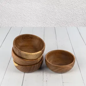Bol rond en bois très demandé, idéal pour la cuisine, les repas, les collations, les fruits secs, les accompagnements, durable, sans danger pour les aliments, approvisionnement mondial - Product Image 4