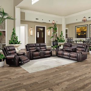 European Design Recliner Wood Frame Extendable Reclining Three Seat Revolving Living Room Furniture <b>Cushion</b> Back - Product Image 2