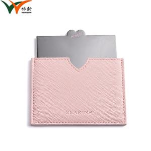 Unbreakable Thin Light Custom Logo Giveaways Promotion Pocket <b>Mirror</b> With PU Pouch - Product Image 6