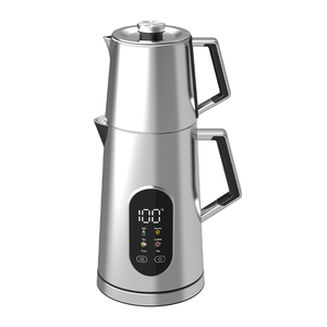 Hotsy thiết bị điện thông minh 1.7L + 1L Thổ Nhĩ Kỳ trà Maker hai lớp thép không gỉ ấm và ấm trà Ấm đun nước điện - Product Image 3