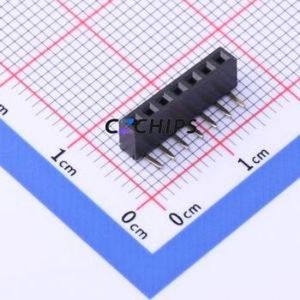 PM200-1-07-W-4.3 Pin Socket Bent Lead Through Hole,P=2mm Connector 1x7P 2mm Square Hole Right Angle Insert - Product Image 1