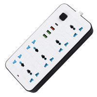 Stopkontak Ekstensi Universal 5 Lubang 110V/220V Bahan ABS 3 Port USB-A + 1 Port USB-C Colokan 3-Pin 10A IP11 Untuk Penggunaan Luar Ruangan Industri