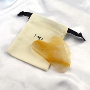 Quartz doré Guasha Conseil Citrine Guasha <span class=keywords><strong>Pierre</strong></span> Coeur Forme Grattage Cristal Massage Outils Soins <span class=keywords><strong>sculpture</strong></span> pour Drainage Lymphatique - Product Image 1