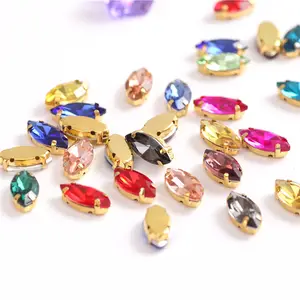 Cristal con garra dorada para coser en la ropa, diamantes de imitación sueltos, personalizado Cn (origine), cristal, T/T