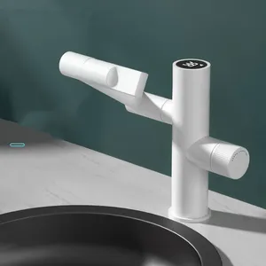 Display della temperatura di vendita calda in acciaio inossidabile pieghevole rubinetto in ottone rubinetto per WC rubinetti rotanti Smart Free