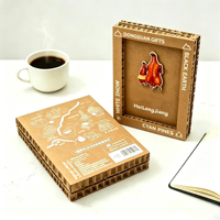 Boîte d'emballage personnalisée haut de gamme écologique, aimant de réfrigérateur de voyage Landmark, badge en carton, bijoux, conception d'impression de logo en petite série