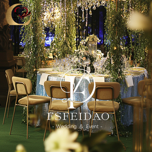 Stainless Steel Frame <b>Dining</b> Chair <b>White</b> Leather Cushion Modern Design for Wedding Banquet Events Hotel Outdoor Apartment - Product Image 5