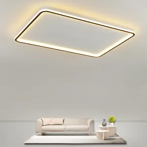 Moda Design Quarto Estudo Sala Flush Mount Luz de Teto LED Slim 3 Cor Mutável Alumínio Material Luz de Teto