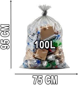 26 Gallon Ultra Strong Clear Trash Bags, 100 Count Heavy Duty Disposable Clear Bin Liners for Home Commercial Use - Product Image 5