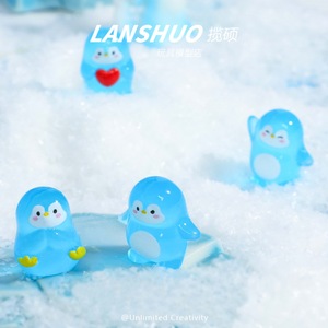 Lanshuo Mini <b>Penguin</b> Resin Pendant Cartoon Keychain DIY Jewelry Gift Unisex - Product Image 1