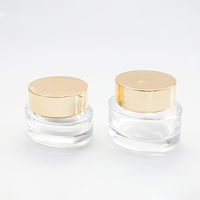 Pot en verre borosilicate avec couvercle en aluminium pour crème pour les yeux, lotion, soin de la peau, emballage personnalisé avec impression par transfert thermique du logo