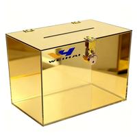 Acryl-Abstimmung sbox mit Schloss Transparente Wahlurne für Wahl veranstaltungen Sichere Lotterie-Spenden box 6-seitige klare Sicht