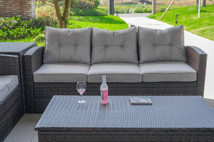 Chaises modernes pour restaurant, chaises de salle à manger en osier pour extérieur, ensembles de table, ensemble de patio de jardin, mobilier d'extérieur en rotin - Product Image 3