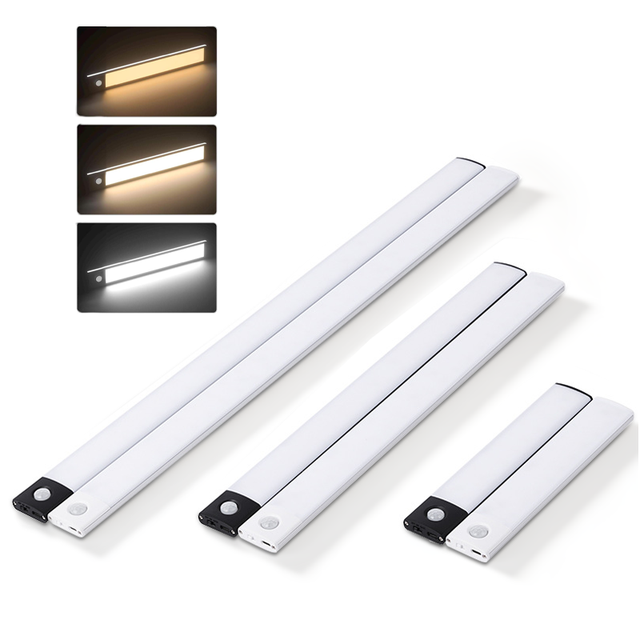 Magnetic Wall Motion Sensor USB Rechargeable Under Counter Lights for Kitchen, Wardrobe, Led Light Under Cabinet Lighting