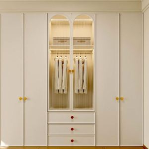 Armoire de rangement en bois pour chambre à coucher, style français léger, haute valeur esthétique, pratique, haut de gamme - Product Image 3