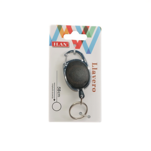 Portachiavi Ilan con cordino estensibile 58 cm max nero per chiavi e borse - Product Image 1