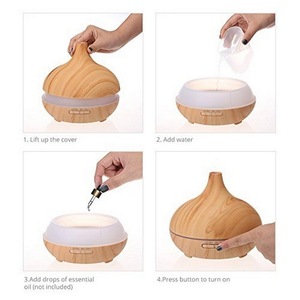 Quemador Eléctrico de 400 ml, Humidificador Ultrasónico LED, Difusor de Aceites Esenciales, Ambientador, Aromatizante para el Hogar, Incienso, Grano de Madera - Product Image 3