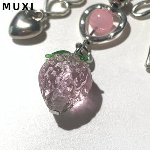 Dễ thương Instagram phong cách trái tim cô gái làm bằng tay ba chiều dâu tây hoa rỗng Trâm - Product Image 4