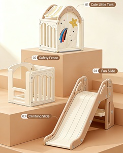 <span class=keywords><strong>Casa</strong></span> de Juegos Infantil Dream Playhouse, Parque Infantil de Plástico, Columpios y Tobogán Blancos <span class=keywords><strong>para</strong></span> Niños, <span class=keywords><strong>Casa</strong></span> de Campaña Interior - Product Image 3