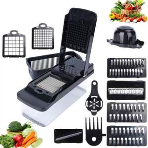 Picador de Verduras Multifuncional 14 en 1, Cortador, Rebanador y Rallador de Cocina para Frutas, Verduras, Ajo y Cebolla, Herramienta de Cocina que Ahorra Espacio - Product Image 3