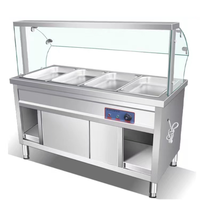 Table chauffante et isolante pour aliments Lyroe, autonome, commerciale, avec couvercle en verre pour l'isolation des cantines