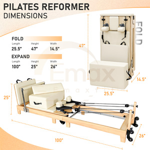 Cama de <span class=keywords><strong>Pilates</strong></span> <span class=keywords><strong>Plegable</strong></span> de Madera de Roble con Certificación CE para Estudios de Yoga y Gimnasios, <span class=keywords><strong>Reformer</strong></span> de <span class=keywords><strong>Pilates</strong></span> Comercial <span class=keywords><strong>Plegable</strong></span> - Product Image 2