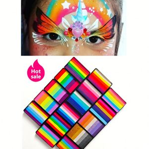สีรุ้งแบบกำหนดเอง 50 กรัม สีผสมแบบละลายน้ำได้สำหรับแต่งหน้าฮาโลวีน สีธรรมชาติจากพืชสำหรับเพ้นท์ร่างกาย อุปกรณ์เพ้นท์ภาพ - Product Image 6