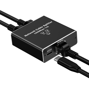 อะแดปเตอร์อีเทอร์เน็ต RJ45กิกะบิต1000Mbps ตัวแยกสัญญาณอินเทอร์เน็ตเครือข่ายแลนอลูมิเนียมอัลลอยด์<span class=keywords><strong>1</strong></span>ถึง<span class=keywords><strong>2</strong></span>ไดรเวอร์แบบปลั๊กแอนด์เพลย์ - Product Image 3