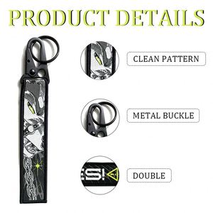 Factory Wholesale Custom Logo Woven Embroidered Short Keychain Lanyard With Eagle Hook Personalized Keychains - Product Image 2