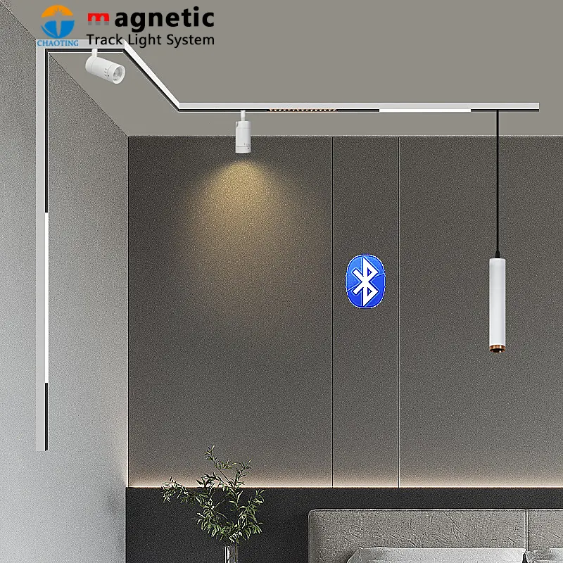 Dali smart tuya ímã linear escondido, lâmpada de led magnética sem costura teto escondido com pingente de arte 220v