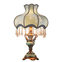Lampes de table contemporaines lumineuses de luxe pour chambre à coucher européenne nordique vintage décorative antique avec abat-jour