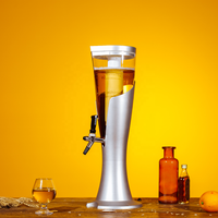 Distributeur de boissons LED en forme de tour de glace, 3L, portable, en plastique, séparable, personnalisable en PC